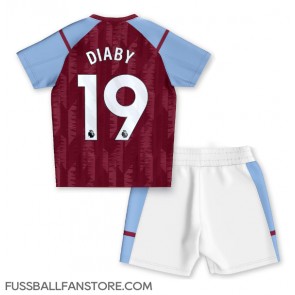 Aston Villa Moussa Diaby #19 Replik Heimtrikot Kinder 2023-24 Kurzarm (+ Kurze Hosen)